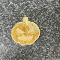 Pumpkin with face Cake Charm  - Mirrored Acrylic - Image 2