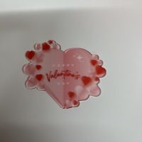 Direct Print Happy Valentines Day with hearts Cake Disc - Clear Acrylic - Image 2