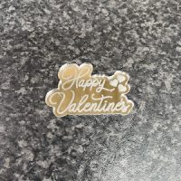 Happy Valentines with small heart shaped Cake Charm - Mirrored Acrylic - Image 3