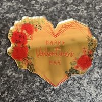 Direct Print Happy Valentines Day with Roses & Heart frame Cake Charm/Topper - Mirrored Acrylic - Image 5